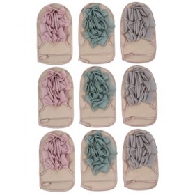 minkissy 9 Pièces Gants De Bain Serviette De Corps Gants De Gommage Pour Le Corps Épurateur De Nettoyage Luffa Éponge Brosse 