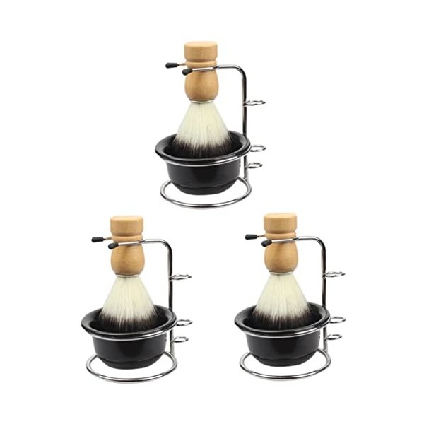 Beaupretty 2 Ensembles Bol De Mousse À Raser Kit De Toilettage Pour Hommes Kit De Cosmétologie Costumes Pour Hommes Blaireau