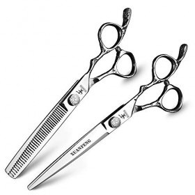 XUAN FENG 7 pouces ciseaux de coiffure ensemble japon 440C ciseaux de coupe en acier cisaillement de cheveux ciseaux de coiff