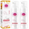 Lot de 2 mousses dépilation à la cire dabeille douce, 100 ml pour les aisselles, les bras, les jambes, le bikini, pour homm