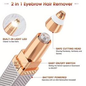 Épilateur de Sourcils, Tondeuse à Sourcils électrique Mini Rasoir Épilateur Indolore, Tondeuse à Sourcils Rechargeable pour l