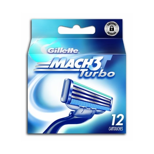 Gillette - 80201231 - Mach3 Turbo - Pack de 12 Lames