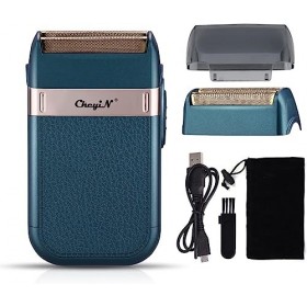 CkeyiN Rasoir Electriques Hommes,USB Tondeuse Barbe,Mini Rasoir Électrique Rasage à Feuilles avec 2 Lames pour Homme,Sans Fil