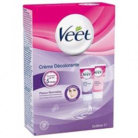 VEET Lot de 3 Crèmes Décolorante - Spéciale visage 1 étui de 2 tubes de 30 ml