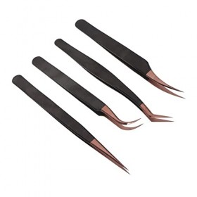 Pincettes Dextension De Cils, 4 Pièces, Pincettes Dextension De Cils, Pincettes Antistatiques En Acier Inoxydable Pour Nail