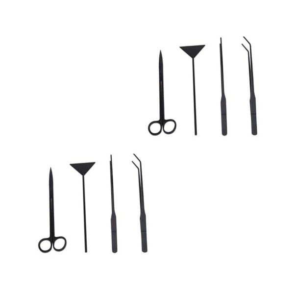 FOMIYES 4 Pièces Ciseaux en Acier Inoxydable Ciseaux Noirs Pinces Et Ciseaux pour Aquarium Outils pour Plantes Aquatiques Pin