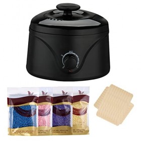 Chauffe Cire - Chauffe Cire Epilation Machine a Cire Kit Epilation Cire Appareil a Cire Epilation avec 4 sacs de Haricots de 