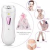 Epilateur Electrique Femme Visage et Maillot Sans Fil Rechargeable avec Lumière et Pochette, Idee Cadeau