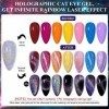 MIZHSE Universal Rainbow Cat Eye Gel Polish Holographique 9D Cat Eye Vernis À Ongles Sparkle Vernis À Ongles Gel Avec Stylo M