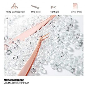 Kit de pincettes pour greffage de cils, pince à épiler pour faux cils en acier inoxydable