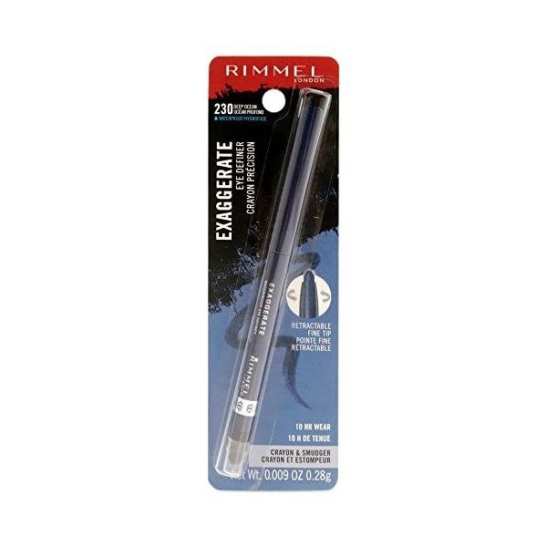 Rimmel London Exaggerate Eye Definer Waterproof - 230 Deep Ocean For Women 0.009 oz Eyeliner Eyeliner / Khôl / Crayon
