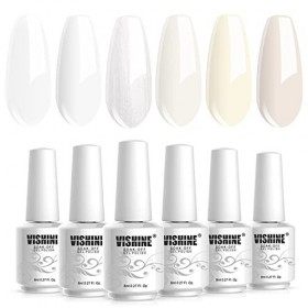 Vishine 6 Couleurs Transparent Vernis Gel Semi-Permanent Milky