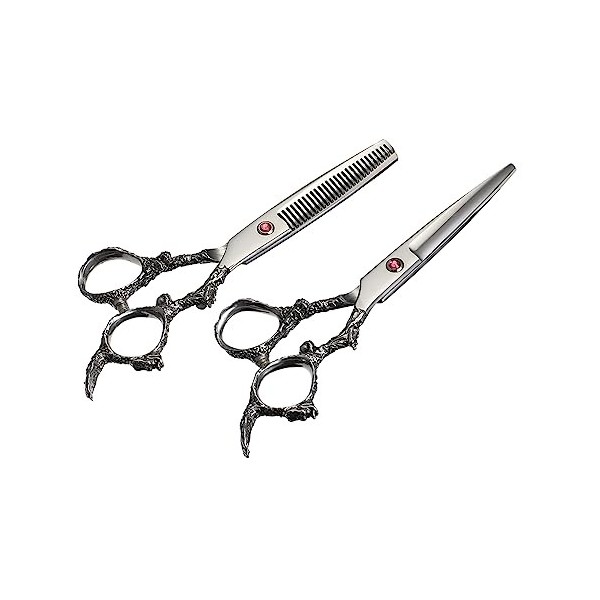 Lot de 2 ciseaux de coiffure en tissu - Tondeuse à cheveux professionnelle pour coiffeurs - Ciseaux - Ciseaux de salon pour l