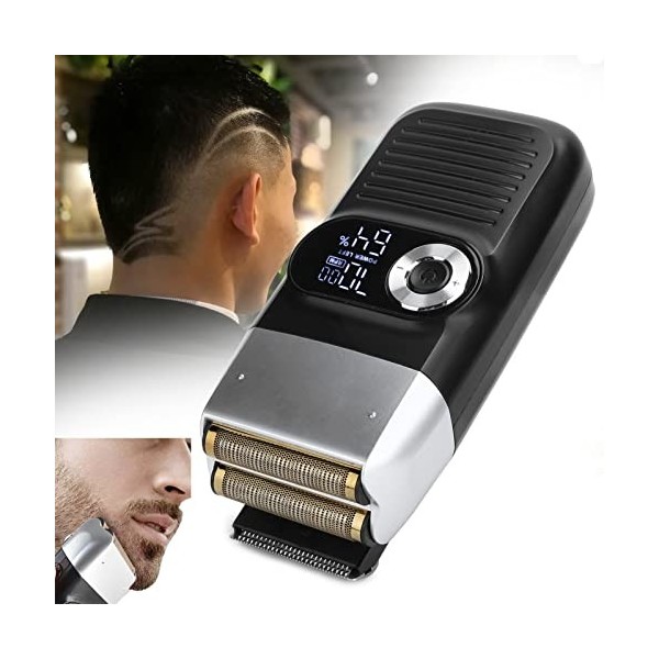 Rasoir électrique à Feuille Rechargeable, Tondeuse à Barbe et à Tête Chauve, Rasoir à Moustache LCD pour Hommes