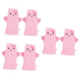 minkissy Lot de 6 gants de bain en éponge pour le nettoyage des mains, moufles pour le corps, serviette de bain, serviette de