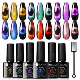 UR SUGAR 7ML Vernis Semi Permanent Pailleté Reflective Glitter Gel Nail Polish Vernis Gel UV Holographique Paillette Ongles N