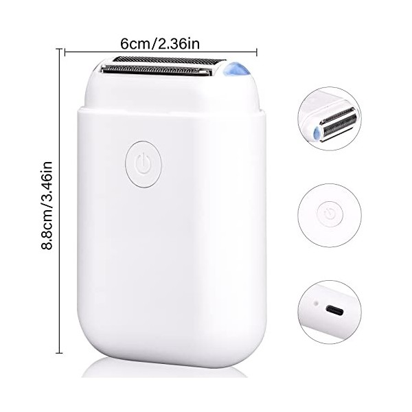 Rasoir Femme Mini Electrique, Épilateur Électrique, Épilateur Électrique Rechargeable Portable pour Femme, Tondeuse Maillot F