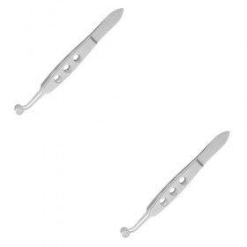 FRCOLOR 2 Pièces Pince De Massage Des Glandes De Meibomius Pince À Cils Courbée Des Paupières Mini Pince À Épiler Dissolvant 