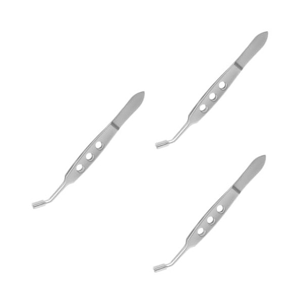 FRCOLOR 2 Pièces Pince De Massage Des Glandes De Meibomius Pince À Cils Courbée Des Paupières Mini Pince À Épiler Dissolvant