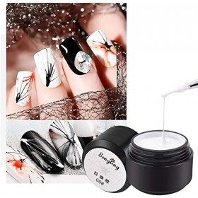 6 couleurs Spider Gel, Gel Matrix avec Gel Paint Design Nail Art Kit Wire Drawing Nail Gel for Line, Soak Off UV LED DIY Manu