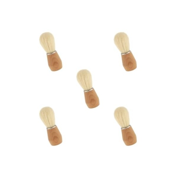 Lot de 5 blaireaux de rasage en nylon avec manche en bois pour homme