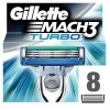 Gillette Mach3 Turbo Lot de 8 lames de rechange pour rasoir