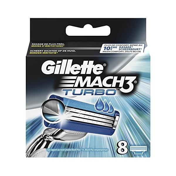 Ancienne Version/Gillette Mach3 Turbo Lames De Rasoir Pour Homme - 8 Recharges