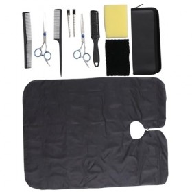 minkissy 11 Pièces Ensemble Ciseaux De Coupe De Cheveux Coiffeur Styliste Ciseaux De Barbier Brosse De Coupe De Cheveux Maiso