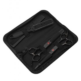 Ensemble De Ciseaux Amincissants De Coiffeur, Ciseaux De Coupe De Cheveux à Poignée Ergonomique En Acier Inoxydable, Ciseaux 