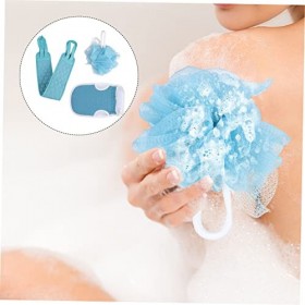 BAFAFA Éponge de bain 3 pièces serviette de bain corps épurateur dos nettoyage douche sangle dos-tirant serviette poignée tir