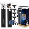 Tondeuse Cheveux con LCD Afficher,Pro Vintage T-blade Sans Fil USB Rechargeable Rasoir Electriques ,Cadeaux Homme Kit Tondeus