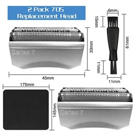 70S Pièce De Rechange pour Rasoir Serie 7,S7 Deux Paquets Tete de Rasoir 70S 2 Pack Easyshave Grille Rasoir électrique Compat