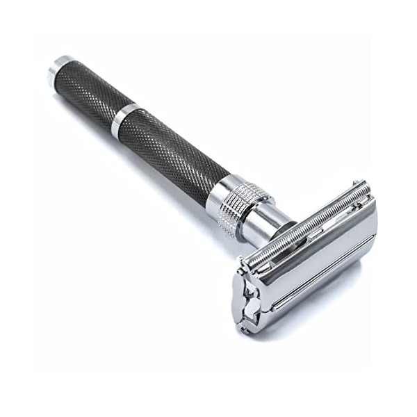 Parker Safety Razor Parker 96R - manche long sécurité papillon ouvert rasoir et 5 Parker Double Premium Platinum bord Razor B