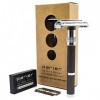 Parker Safety Razor Parker 96R - manche long sécurité papillon ouvert rasoir et 5 Parker Double Premium Platinum bord Razor B