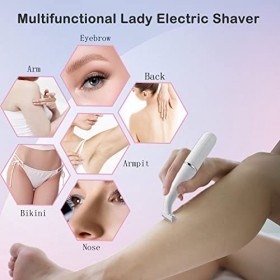 Kiyy Rasoir Électrique Femme, 3 en 1 Épilateur pour Tondeuse Bikini Femme Rechargeable Indolore, avec Sourcil Épilation et Ne