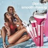 MARSKE Rasoir électrique 4 en 1 pour femme - Épilateur rechargeable - Pour bikini, nez, aisselles, sourcils, visage - Rose ro