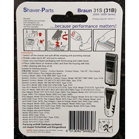 Alternative au rasoir électrique Braun et lame de coupe lame de remplacement 31S 504 argent , Series 3 5000/6000 Series 