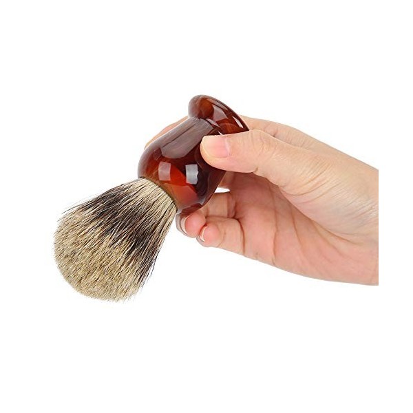 Rasage Brosse, Professionnel Pur Blaireaux Crème Pour Les Cheveux Savon Brosse Manche Brun, Parfait Barbe Brosse De Nettoyage