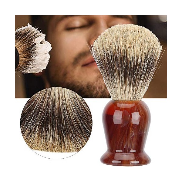 Rasage Brosse, Professionnel Pur Blaireaux Crème Pour Les Cheveux Savon Brosse Manche Brun, Parfait Barbe Brosse De Nettoyage