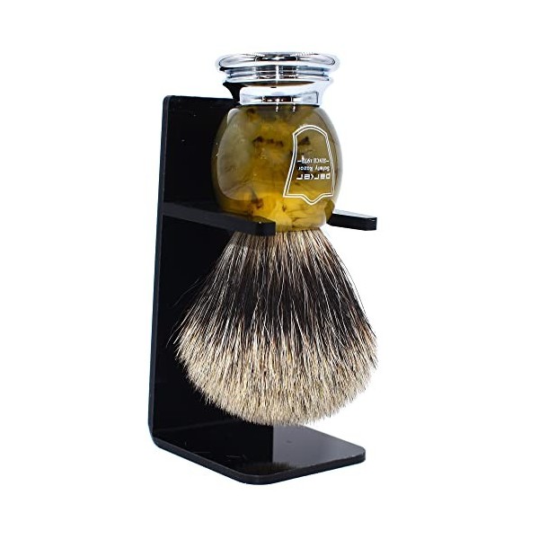 Parker Safety Razor 100% pur blaireau Bristle Corne Faux poignée Blaireau avec support de brosse