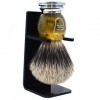 Parker Safety Razor 100% pur blaireau Bristle Corne Faux poignée Blaireau avec support de brosse