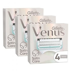 Gillette Venus pour La Peau et Les Poils Pubiens 12 Lames de Rasoir pour Femme, Pack 3 x 4, Aide À Protéger La Zone Sensible 