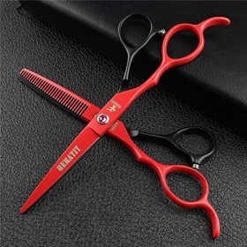 HEMATITE Lot de ciseaux de coiffure HEMATITE pour gaucher 16.5 cm et 17.5 cm Outils de coiffure Japon 440C en acier 5,5 pouce