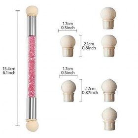 Double tête brosse éponge Outil - Sponge Gradient - Stick pour ombre, applicateur brosse avec4 têtes de remplacement,Eponge A