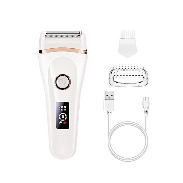 ISTOVO Rasoir Électrique Femmes Rasoir Rechargeable Tondeuse pour Bikini USB Plein Corps Étanche LCD Affichage Humide et Sec