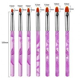 Hanyousheng Pinceau à ongles 7 pièces Gel UV Brosse à ongles acrylique Peinture à ongles Outil de stylo pinceau, Conseils pou