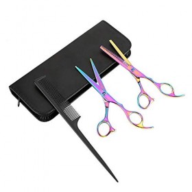 Jeu De Ciseaux De Coiffure En Acier Inoxydable, Revêtement En Titane Coloré, Coiffure, Coiffeur Préféré