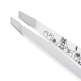 Tweezerman New York City Pince à épiler inclinée pour épilation du visage et façonnage des sourcils, pour homme ou femme, arg