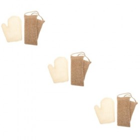 FOMIYES 3 Ensembles Ensemble De Bain En Sisal Serviette De Bain Luffa Gants Pouf Serviette De Massage Serviette De Corps De D