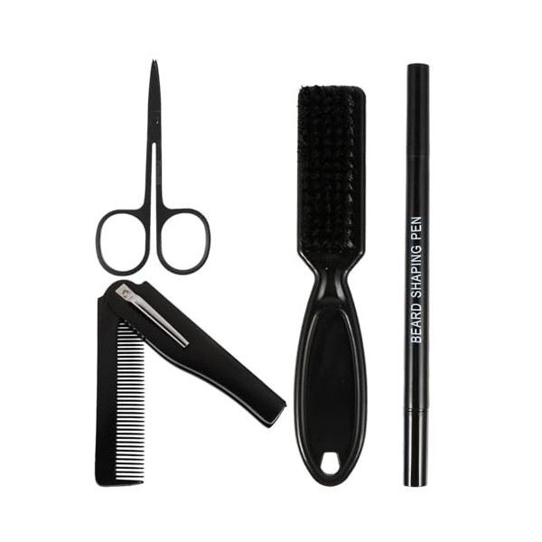 minkissy Ensemble De 12 Stylos À Moustache Peignes À Cheveux Pour Hommes Ciseaux Pour Poils Du Visage Peigne Coiffant Stylo À